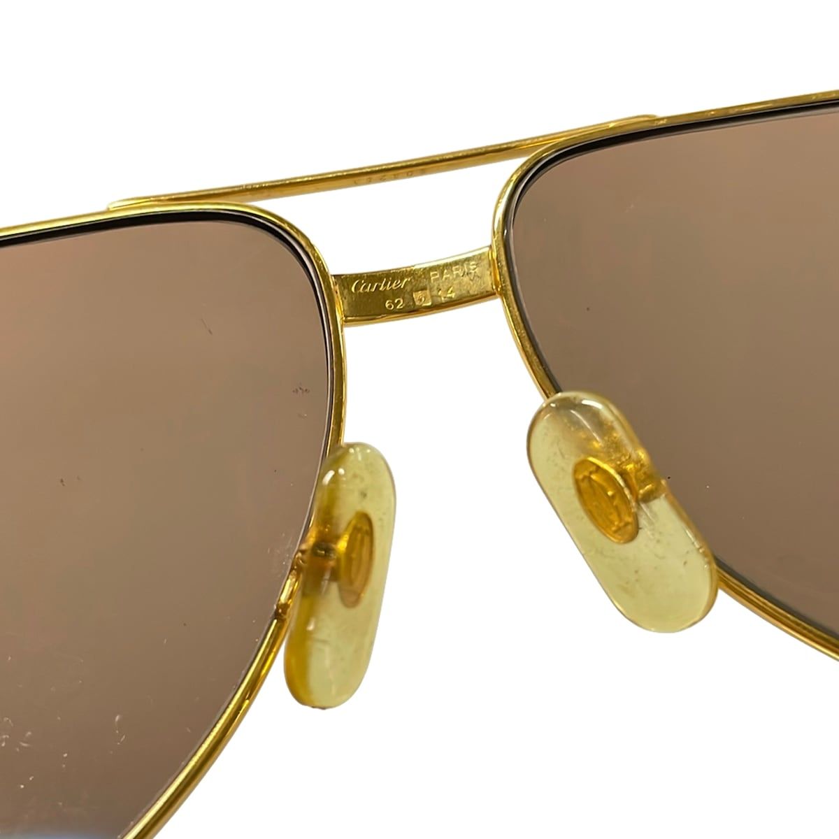 Cartier 62 14 サングラス — ゴールド & ダークブラウン