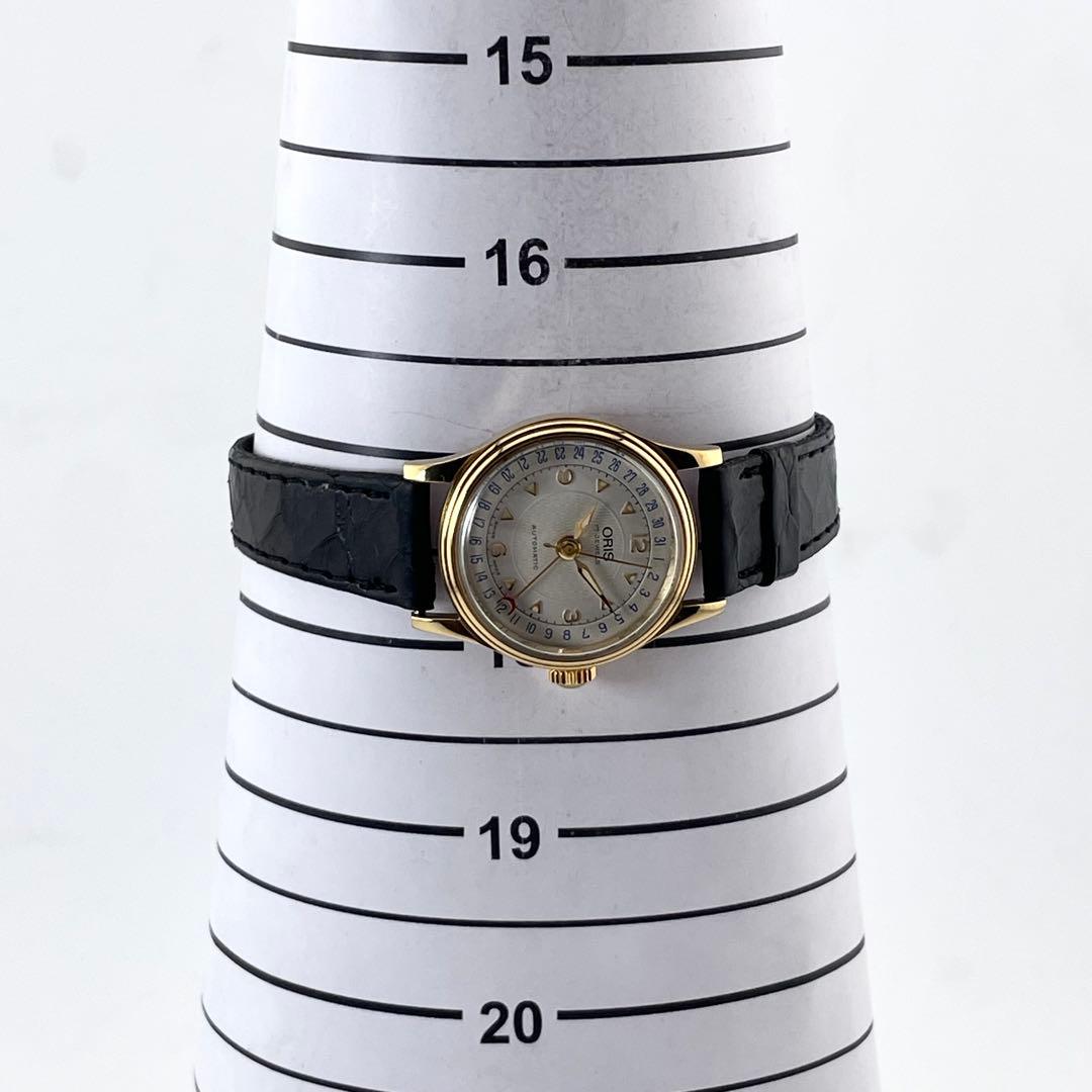 ORIS 574 レディース腕時計 — 自動巻き、ゴールド文字盤、ステンレス製