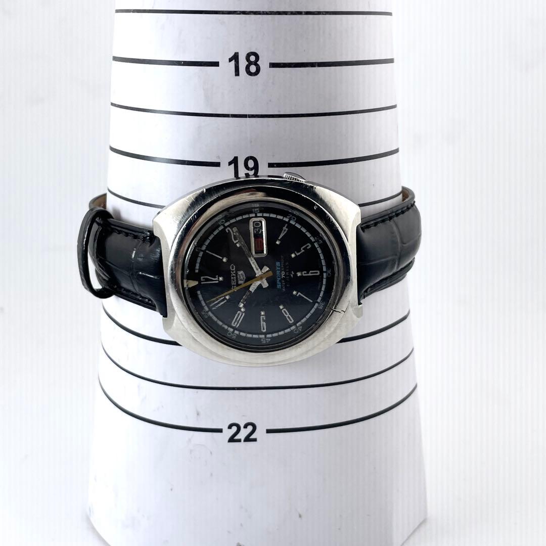 SEIKO 5 7019-6020 スポーツウォッチ — 自動巻き、シルバー ブラック、メンズ