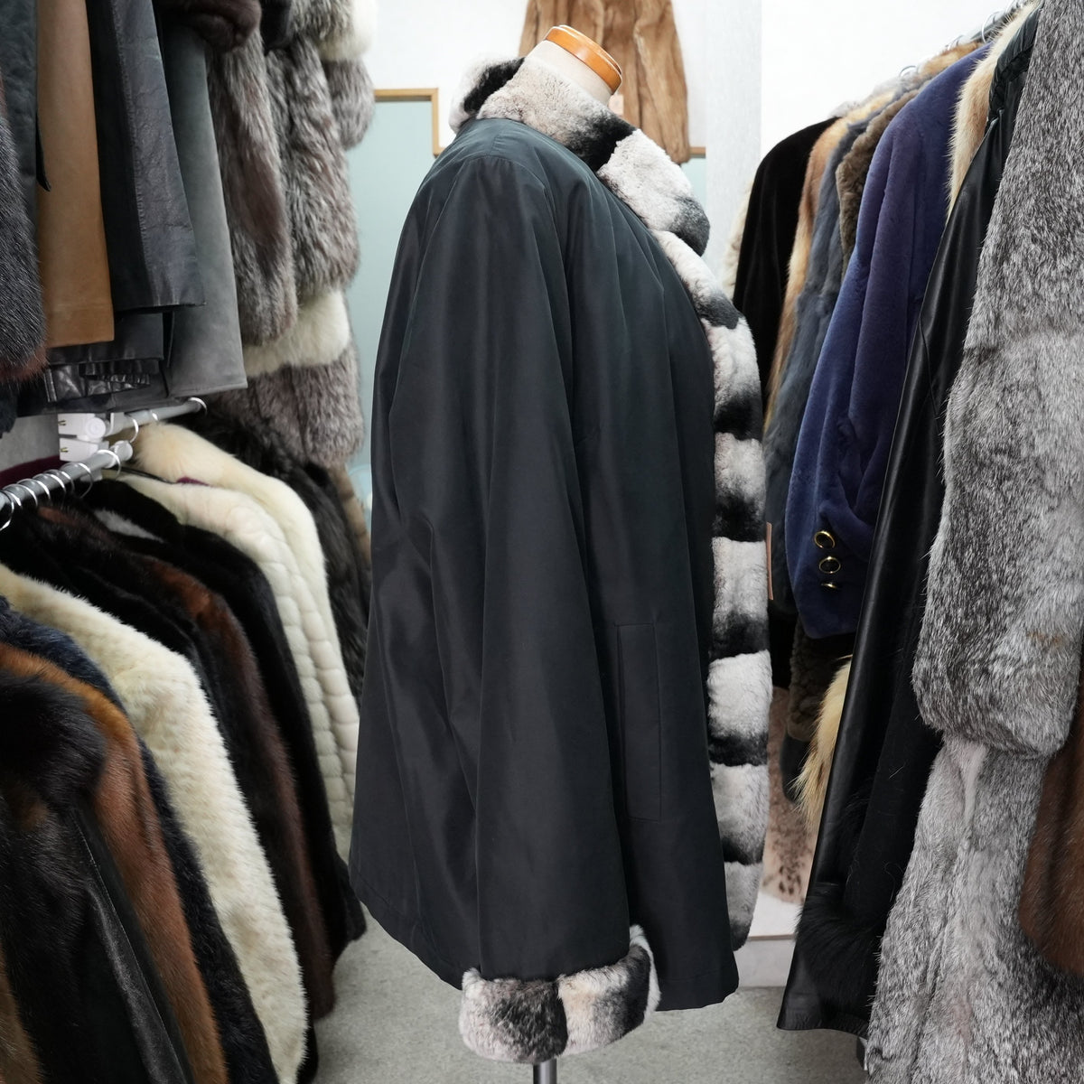 Rex rabbit reversible Coat - Genuine Vintage Fur From Japan