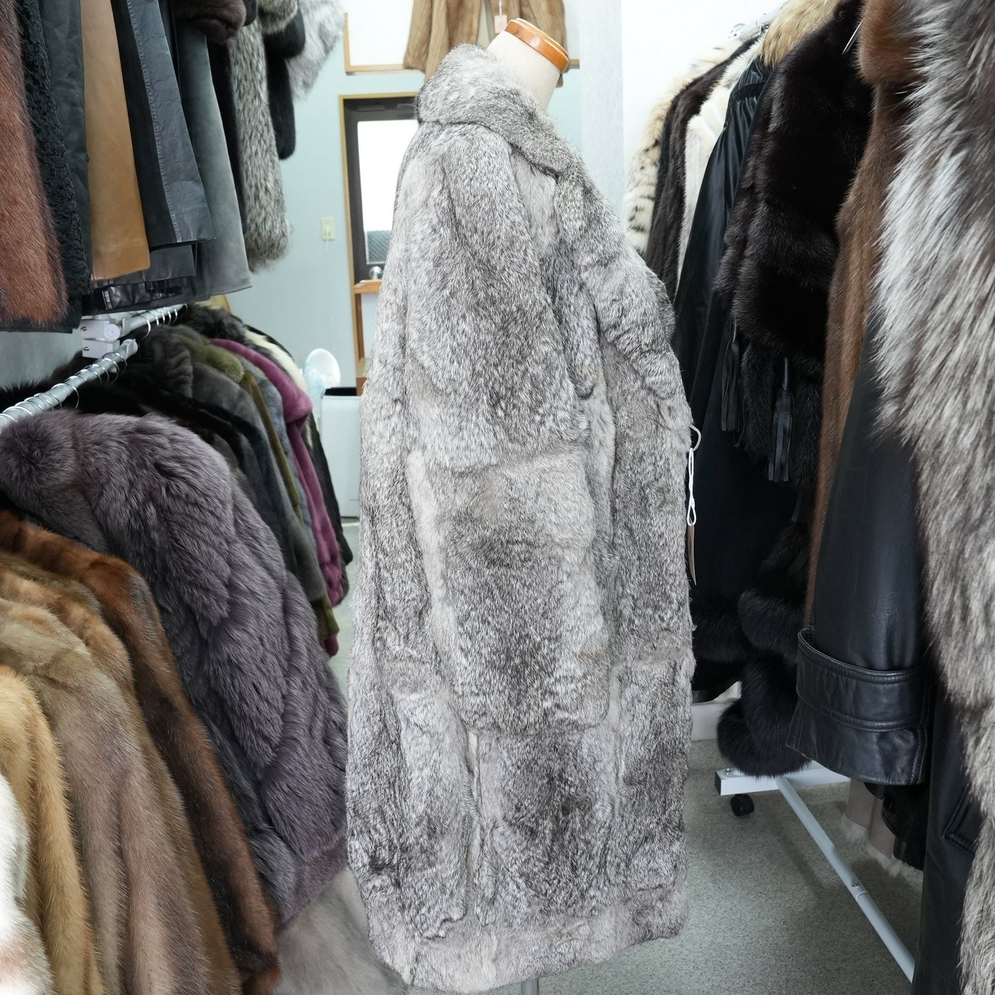 Rabbit Fur Long Coat - Genuine Vintage Fur From Japan