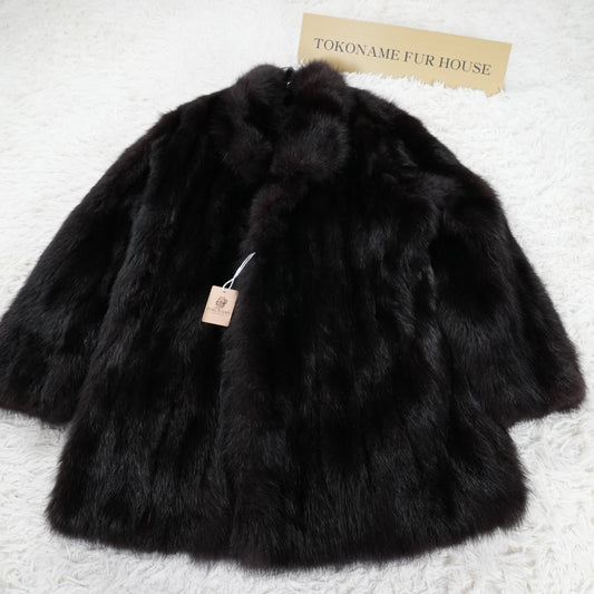 Men Sable Black Dyed Coat - Genuine Vintage Fur From Japan