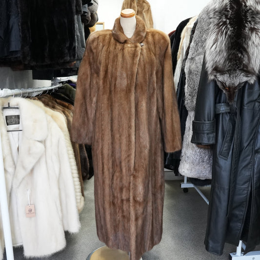 Demi Buff Mink Very Long Coat maxi length SAGA MINK - Genuine Vintage Fur From Japan