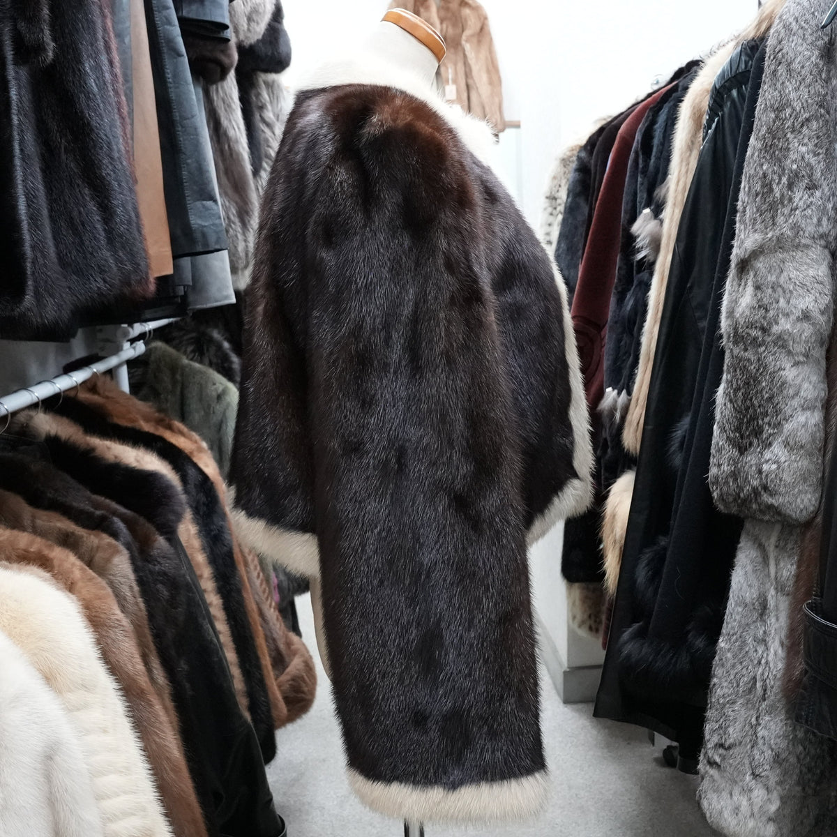 Two tone Crop Mink Fur Jacket - Genuine Vintage Fur From Japan