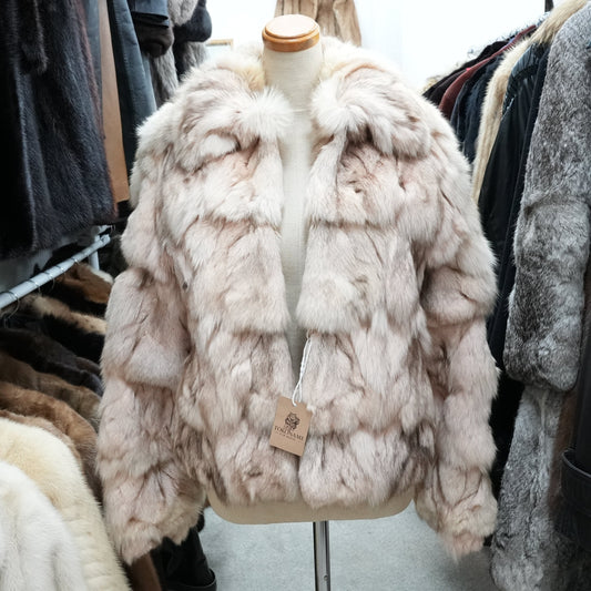 Pink Dyed Fox Fur Jacket - Genuine Vintage Fur From Japan