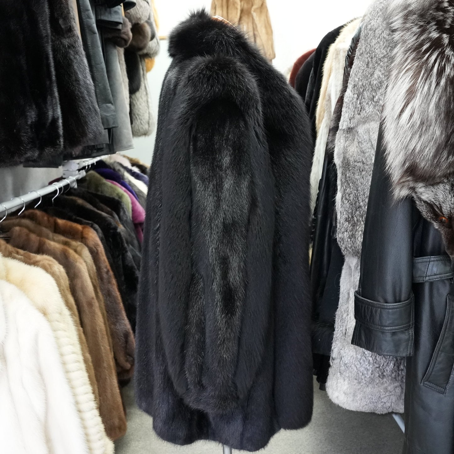 SAGA MINK & Fox Design Coat - Genuine Vintage Fur From Japan