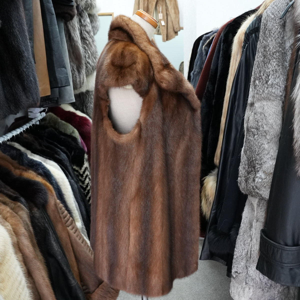 Demi Buff Mink Vest Moonbat- Genuine Vintage Fur From Japan