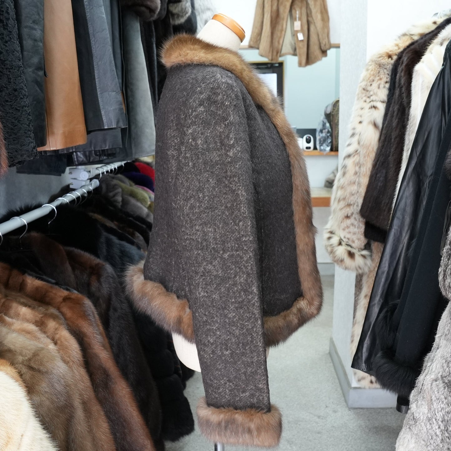 FOXEY Sable Fur Trim Angola Jacket - Genuine Vintage Fur From Japan