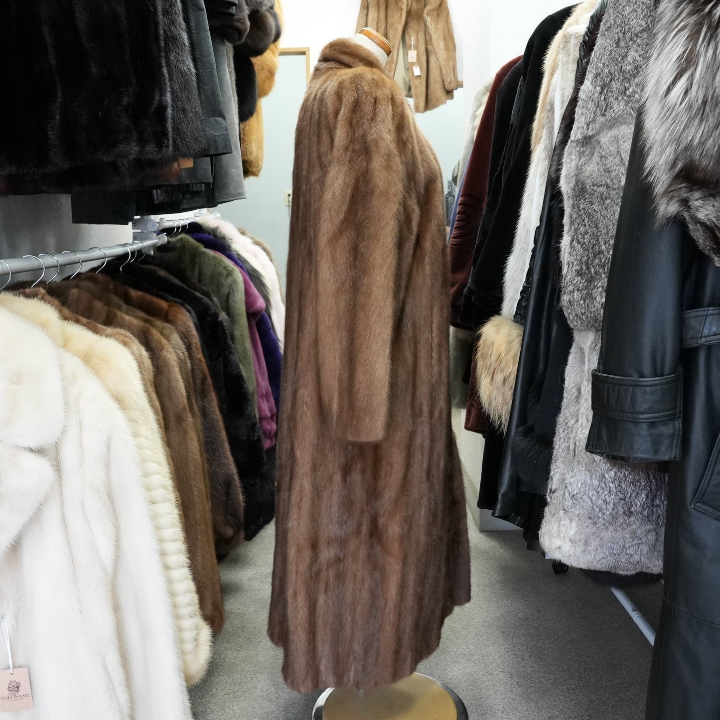 Demi Buff Mink Very Long Coat maxi length SAGA MINK - Genuine Vintage Fur From Japan