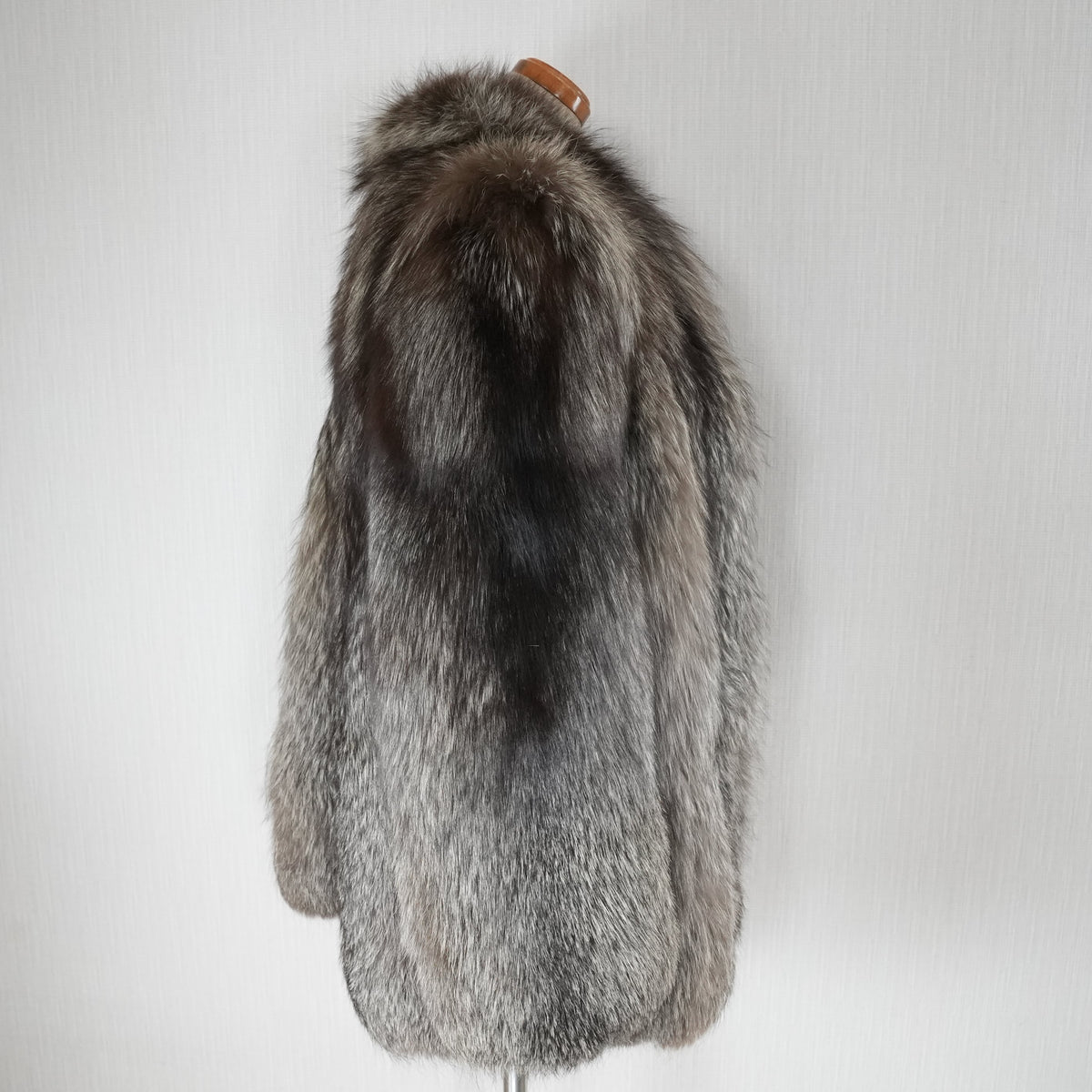 Silver Fox Fur Coat Soft Leather - Genuine Vintage Fur From Japan