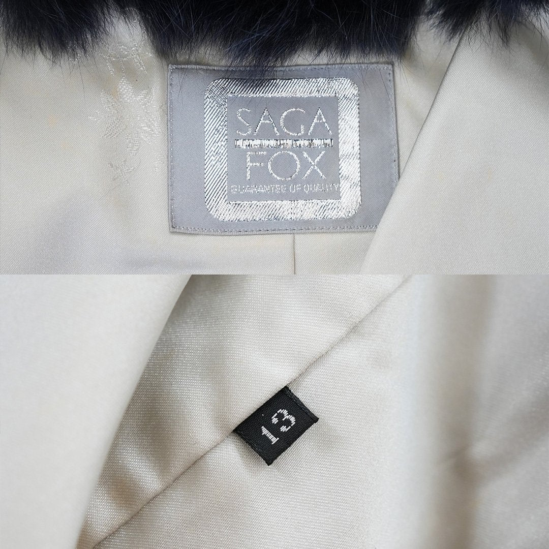 Navy Dye Fox Coat - Saga Fox Genuine Vintage Fur Japan