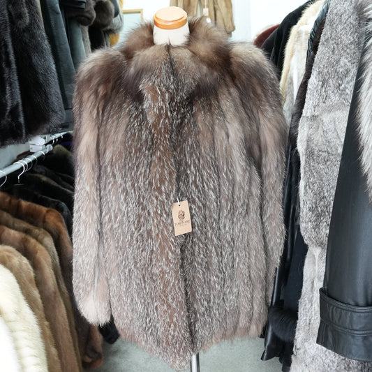 Blue Frost Fox Coat - Genuine Vintage Fur From Japan