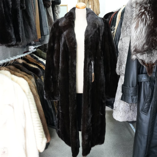 Dark Mink Long Coat SIBERIAN FUR STORE TOKYO - Genuine Vintage Fur From Japan