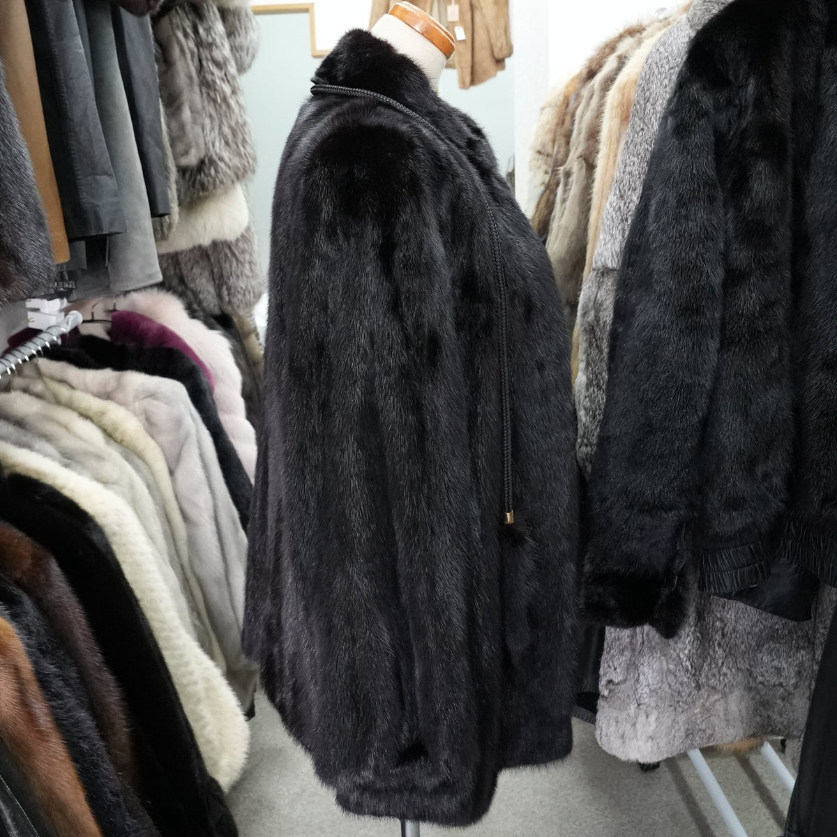 Dark Mink Fur Coat - Genuine Vintage Fur From Japan