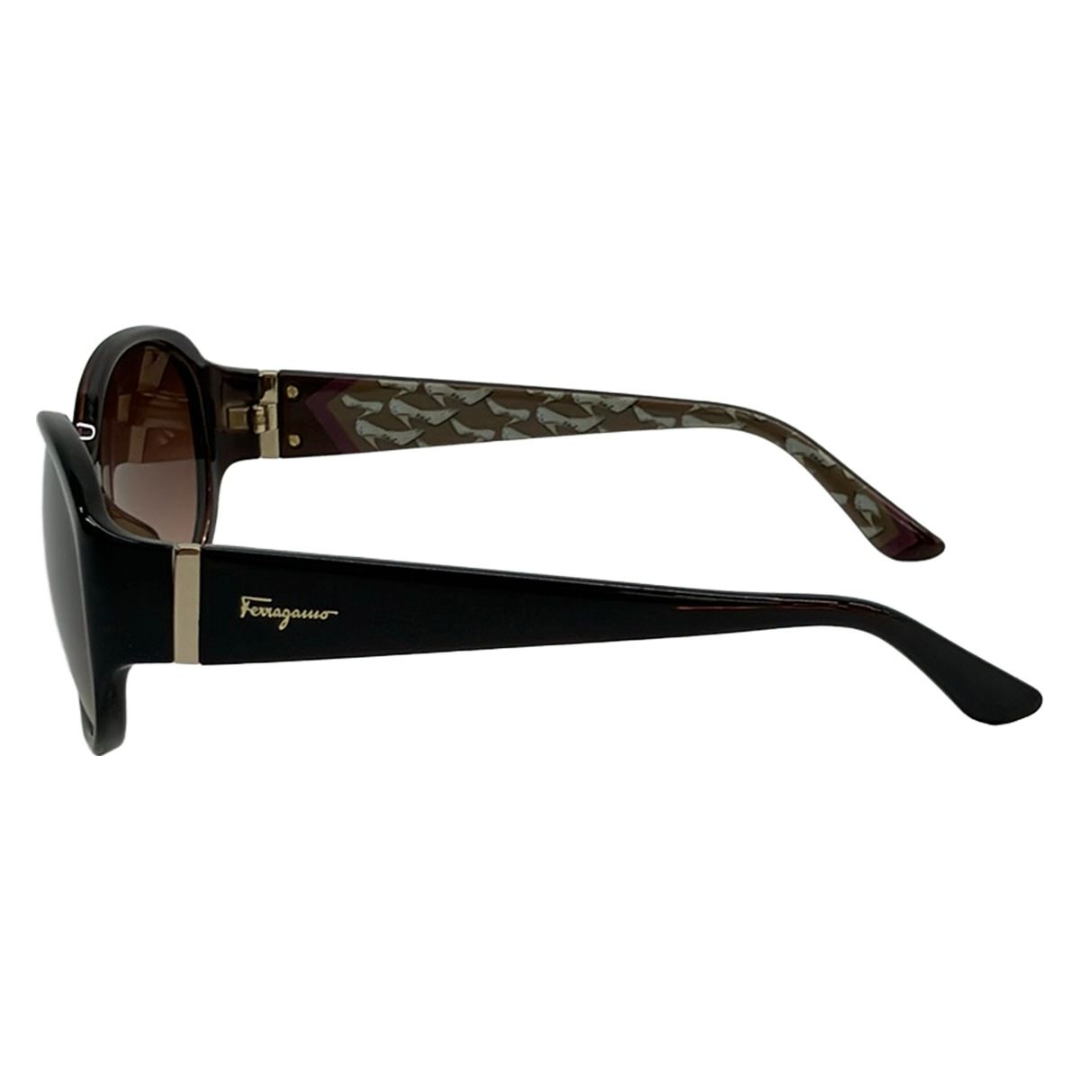 菲拉格慕 Salvatore Ferragamo SF683SA 太阳镜 — 波尔多红与金色