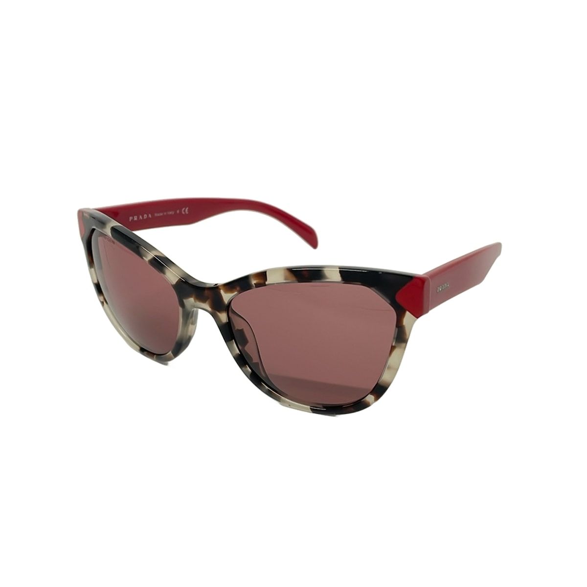 PRADA SPR21S-F サングラス — レッド、ダークブラウン、ベージュ