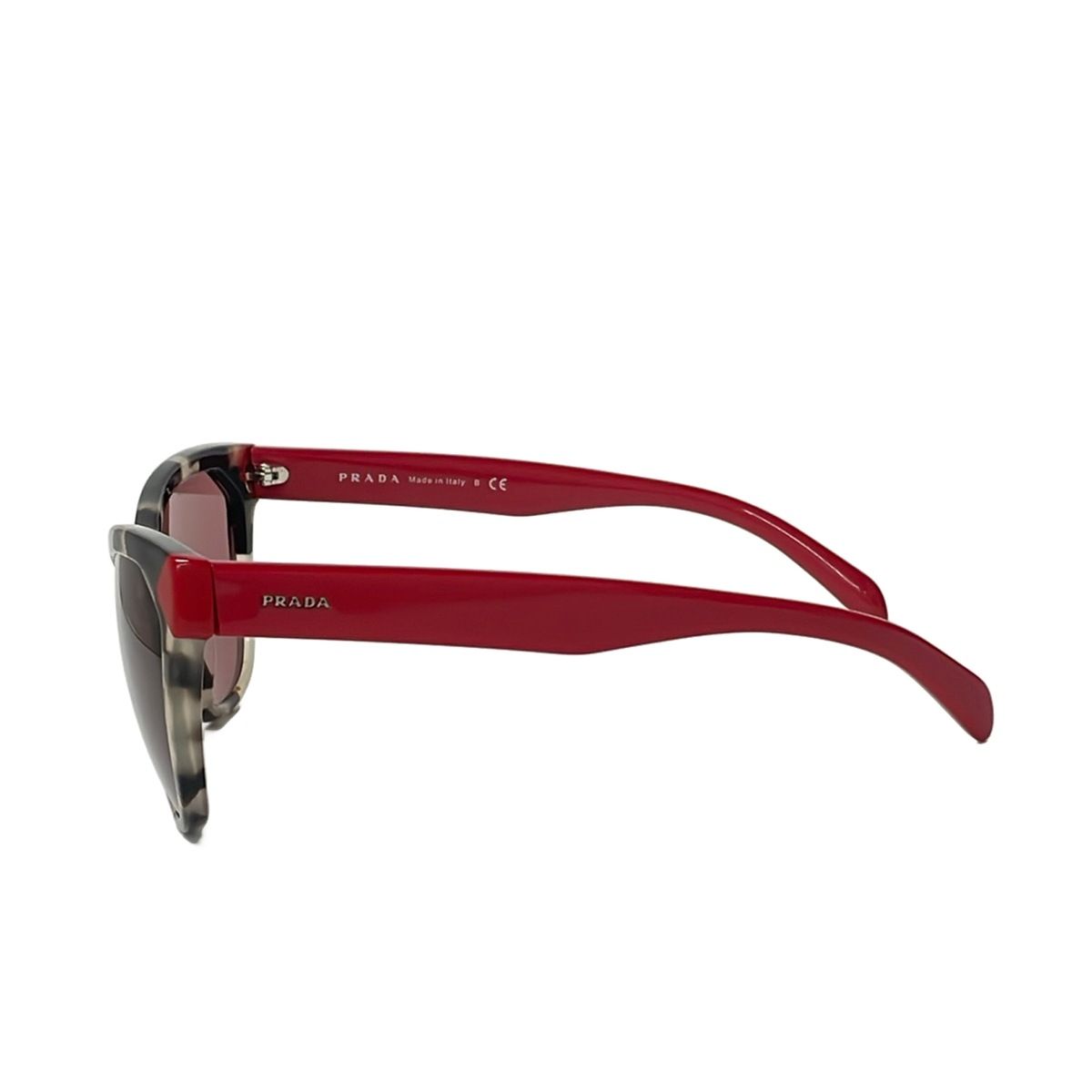 PRADA SPR21S-F サングラス — レッド、ダークブラウン、ベージュ