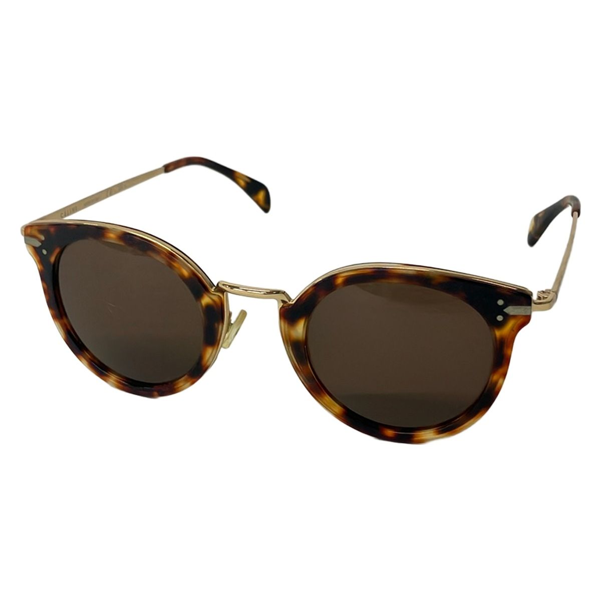 CELINE CL41373/S 太阳眼镜 — 深棕色与金色