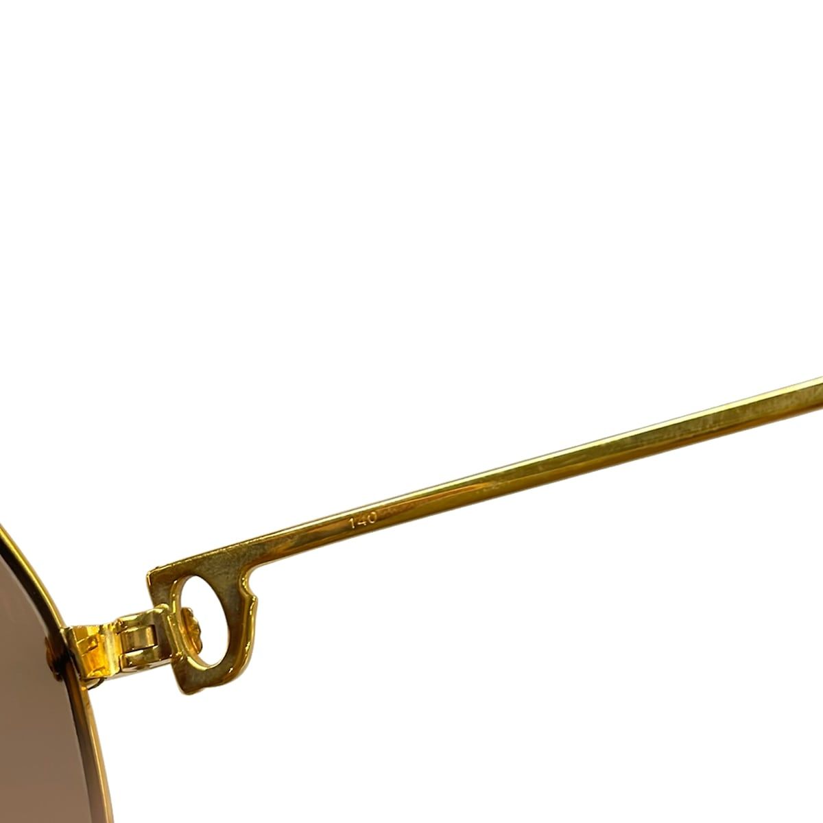 Cartier 62 14 サングラス — ゴールド & ダークブラウン