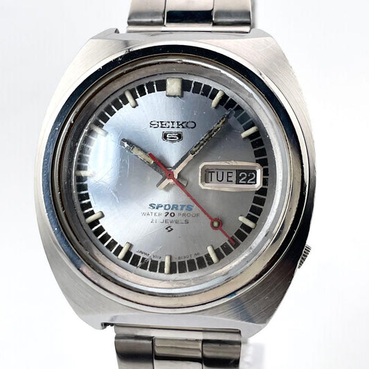SEIKO 5 6119-8130 手表 — 自动上链，银色，男士