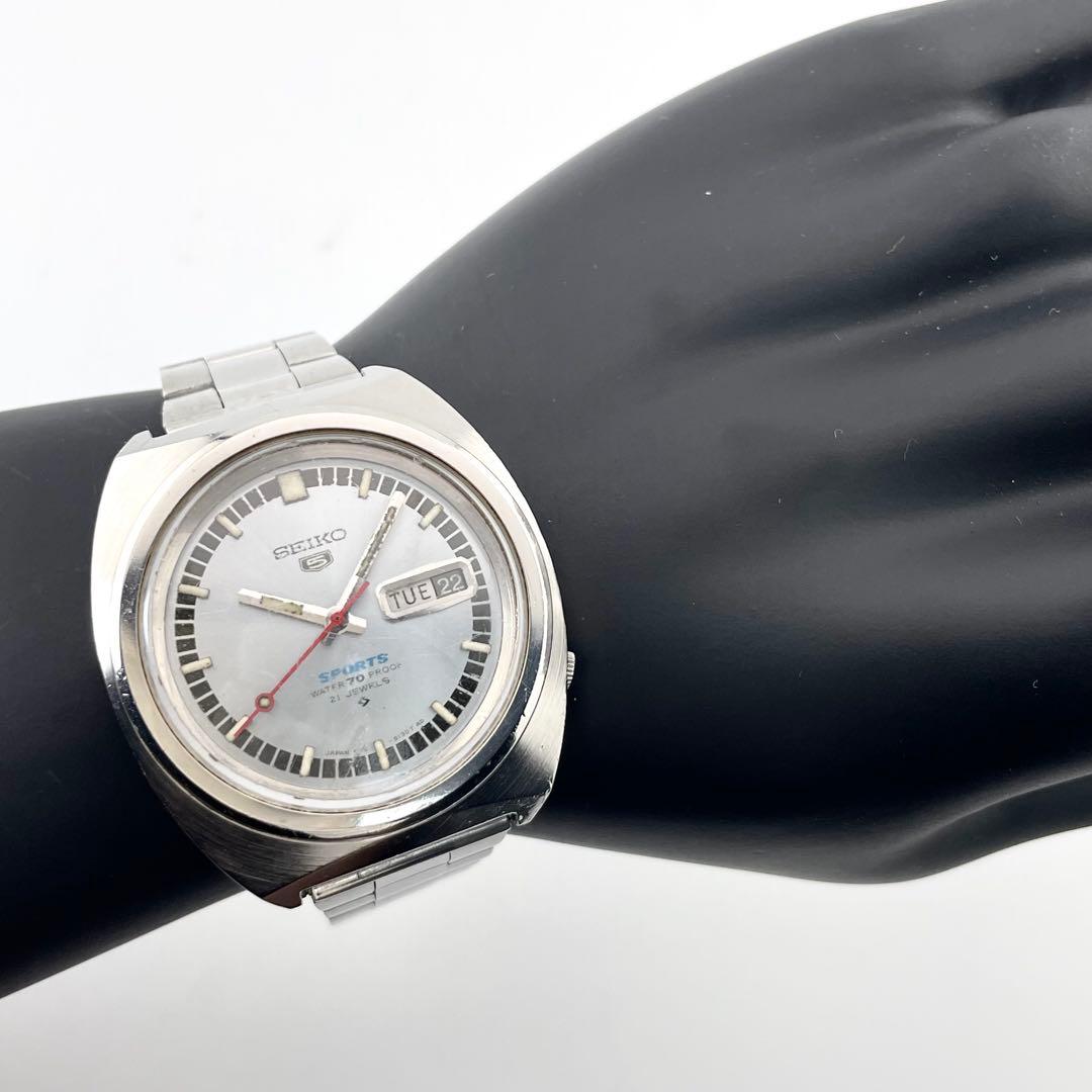 SEIKO 5 6119-8130 腕時計 — 自動巻き、シルバー、メンズ