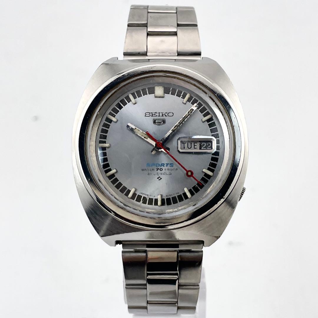 SEIKO 5 6119-8130 腕時計 — 自動巻き、シルバー、メンズ