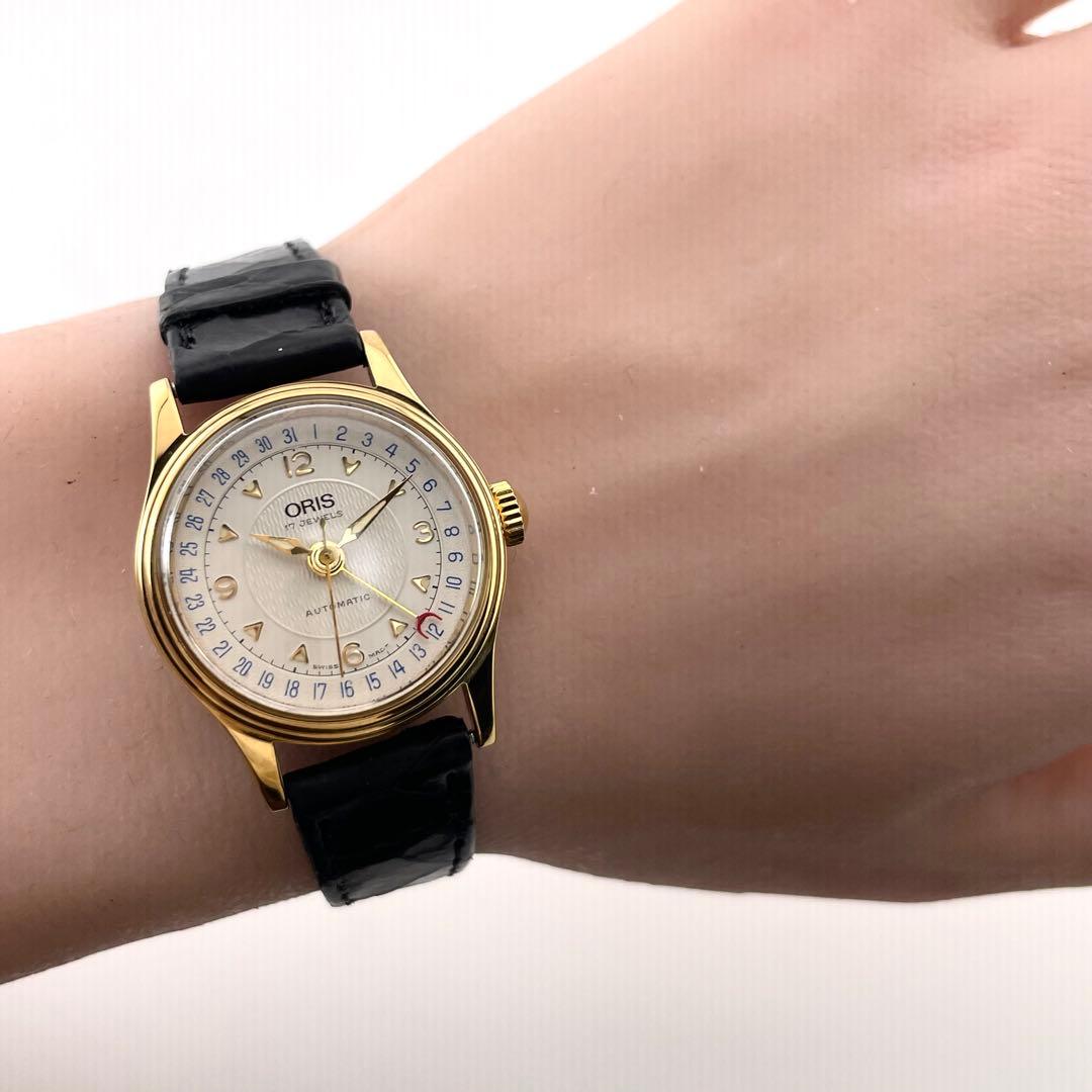 ORIS 574 女士腕表 — 自动上链，金色表盘，不锈钢