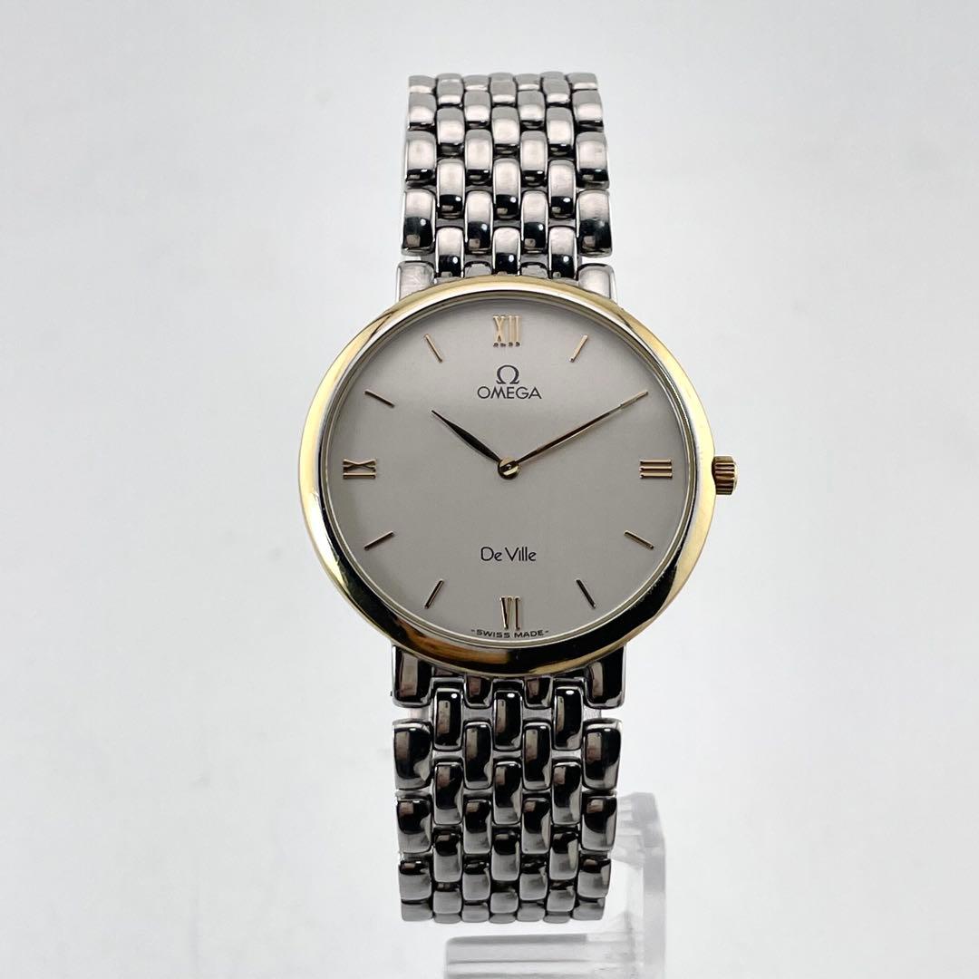 OMEGA デ・ヴィル メンズ腕時計 — クォーツ、シルバーゴールド