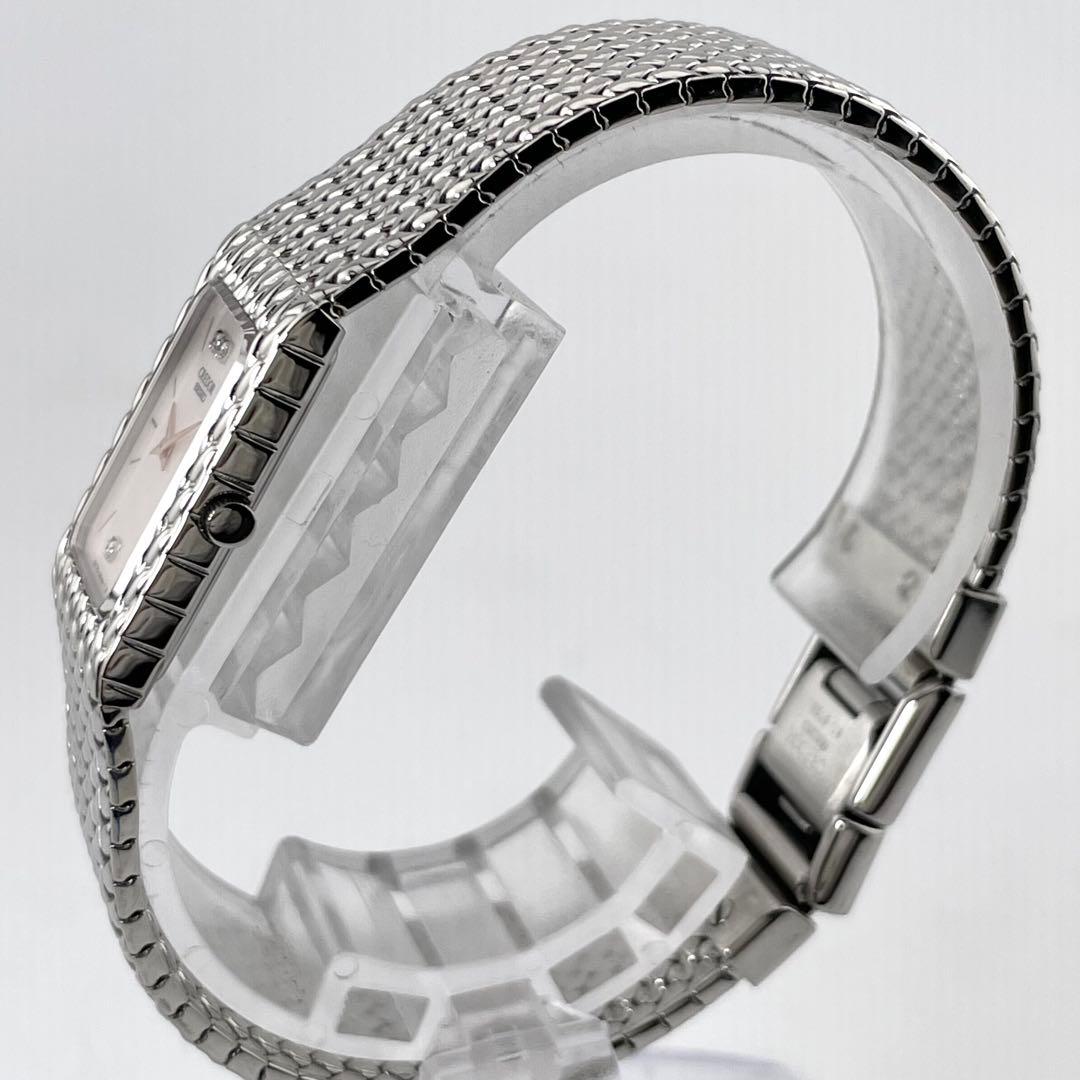 SEIKO CREDOR 方形手表 — 石英，银色，女式