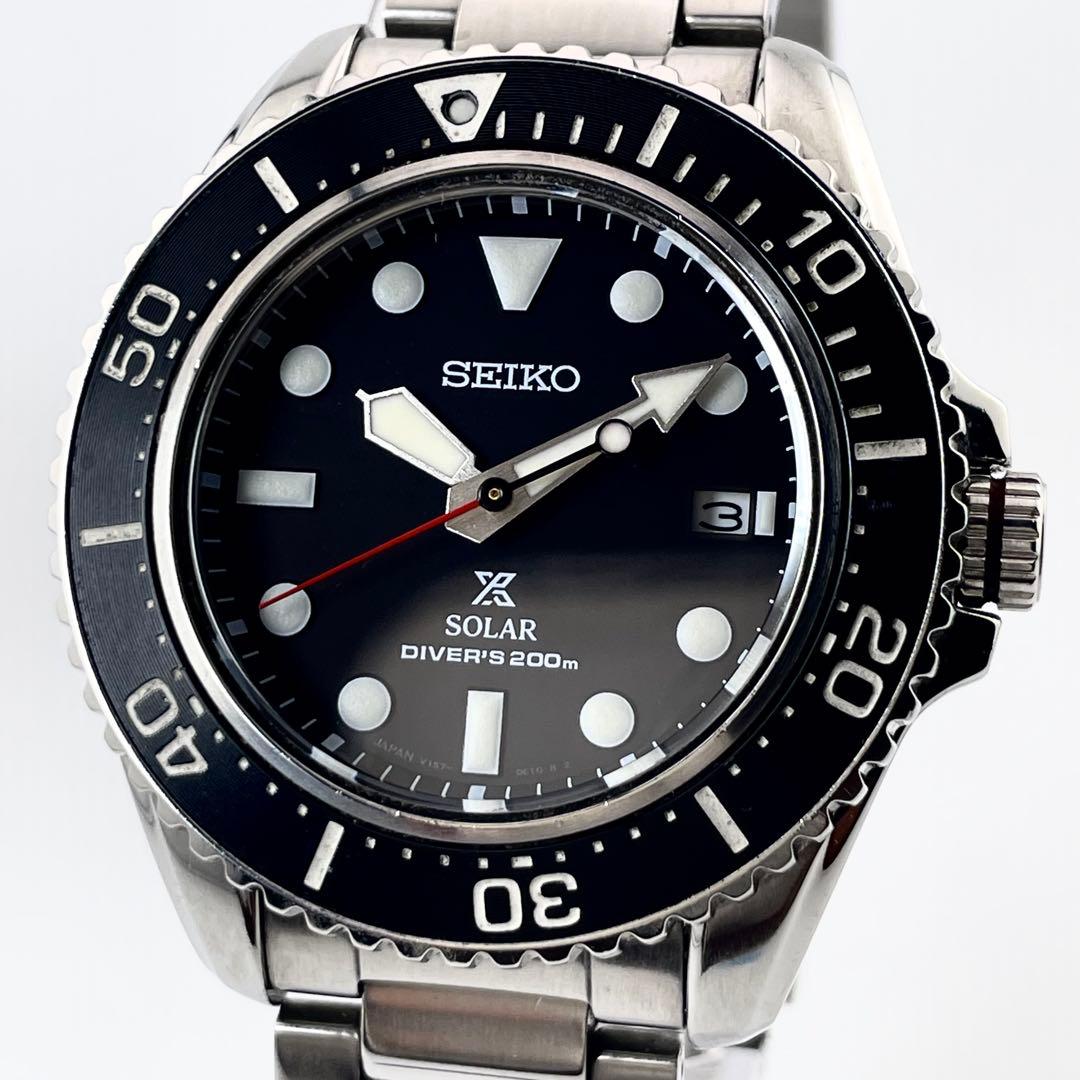 SEIKO PROSPEX 男士潜水表 — 石英，黑/银