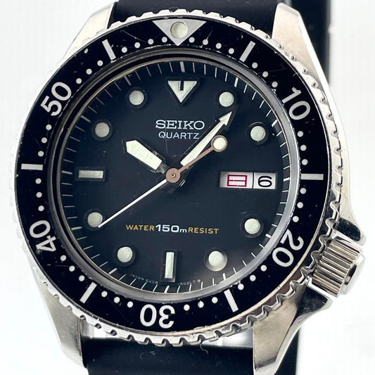 SEIKO 6458-6000 潜水表 — 石英，银黑色，男士