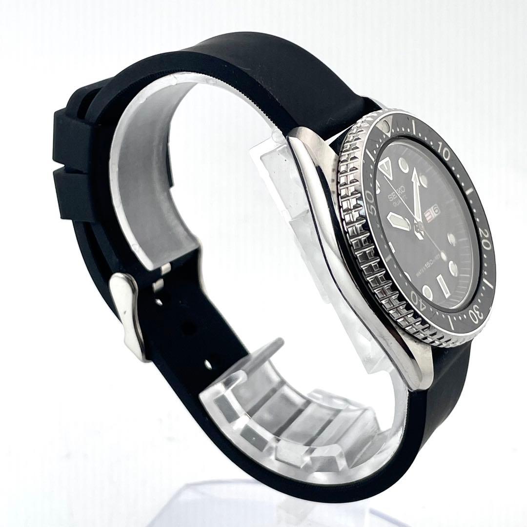 SEIKO 6458-6000 Diver's Watch — Quartz, Silver Black, Men's