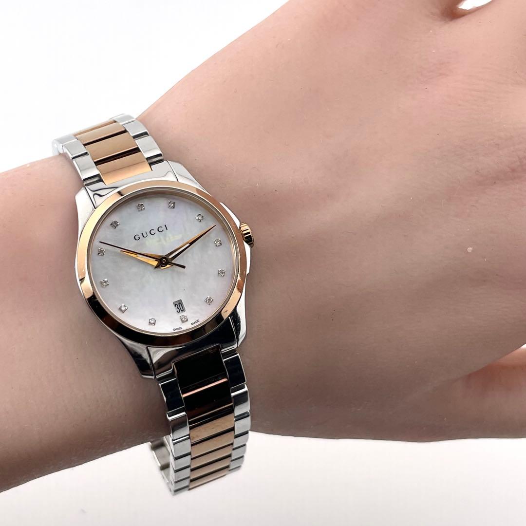 GUCCI G-Timeless 腕表 — 石英机芯，银色，女士