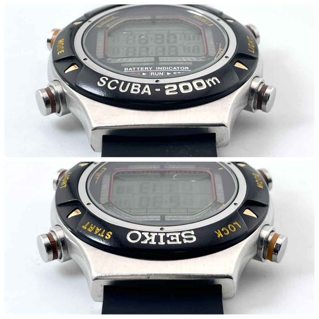 SEIKO S800-0010 ダイバーズウォッチ — クォーツ、シルバーブラック、メンズ