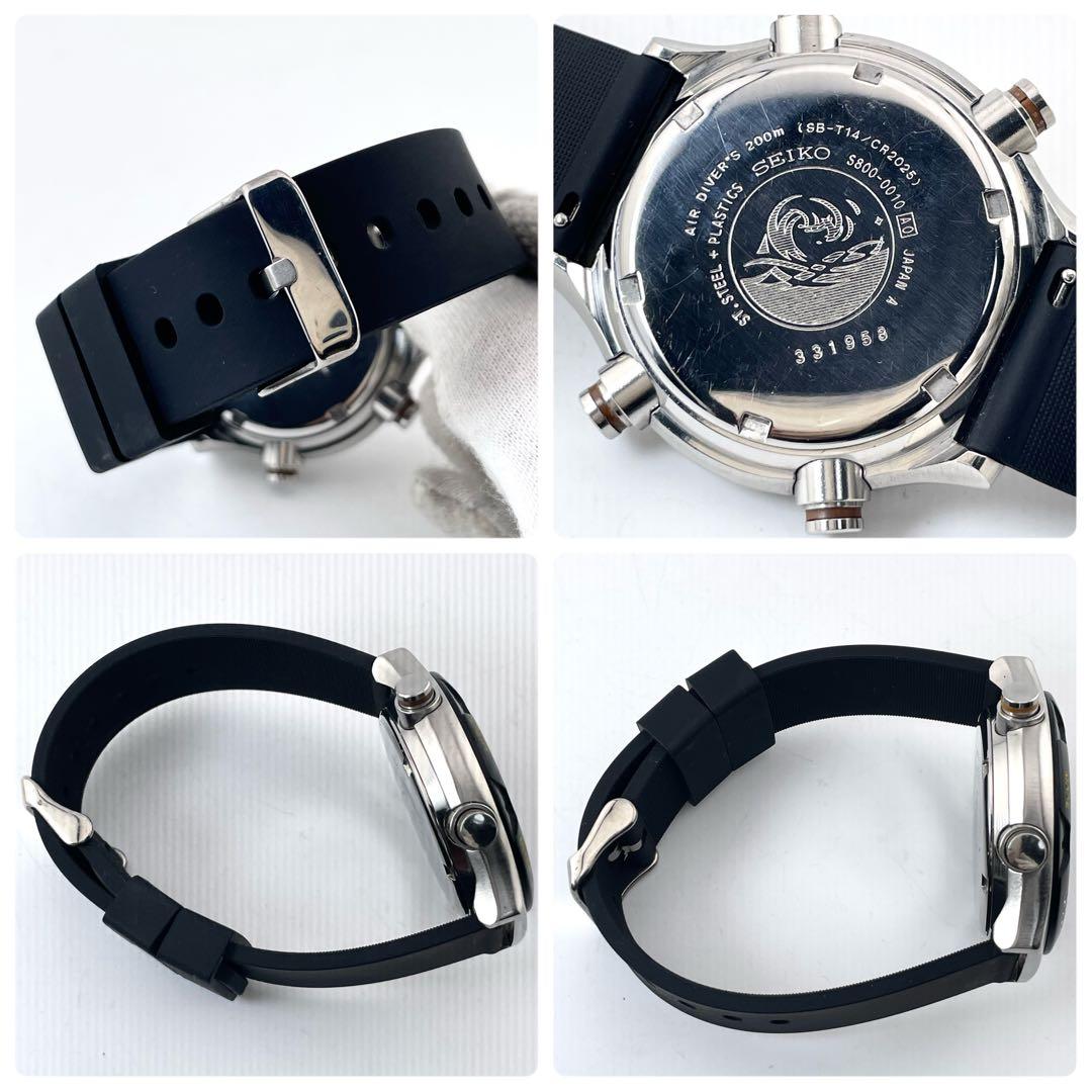 SEIKO S800-0010 ダイバーズウォッチ — クォーツ、シルバーブラック、メンズ