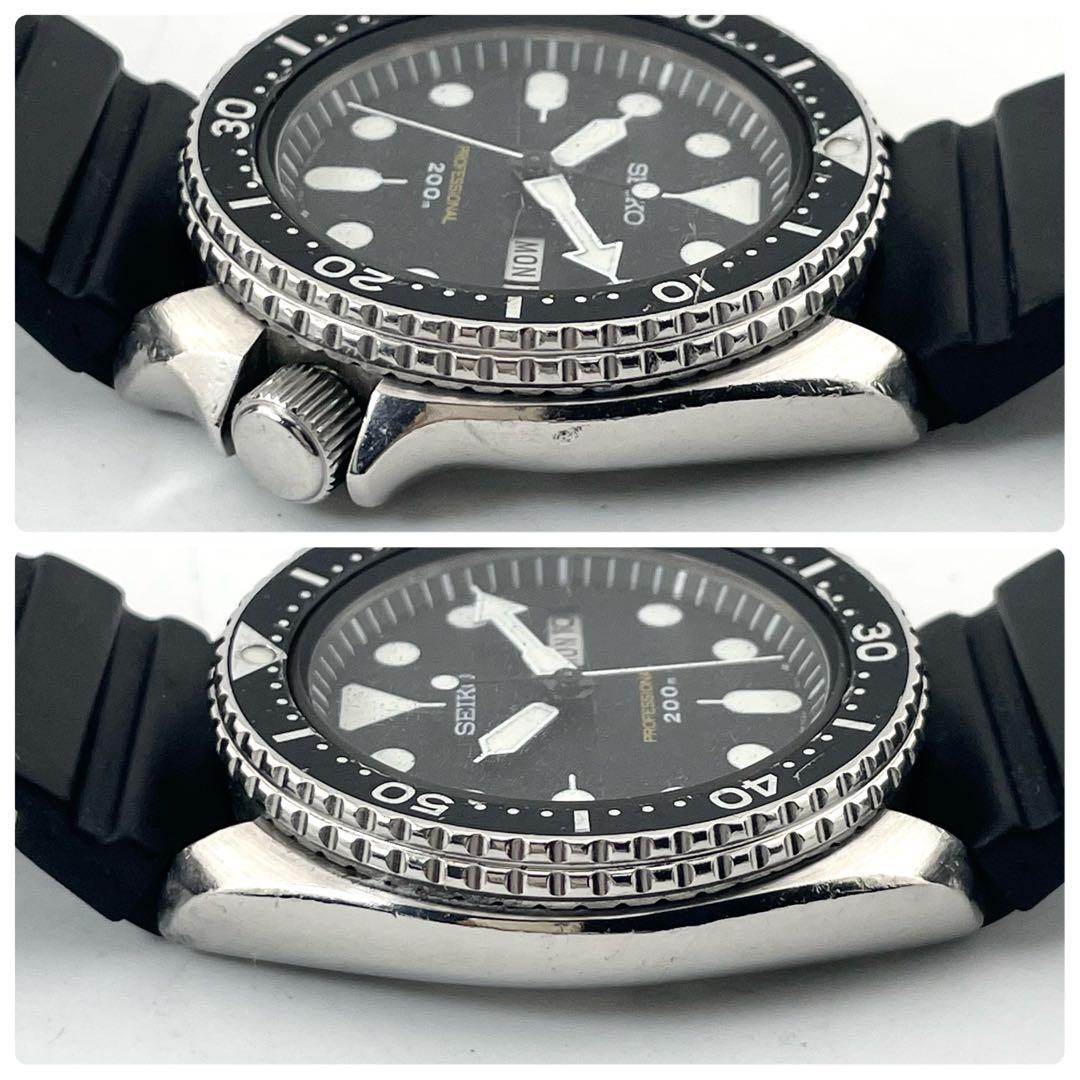 SEIKO 7C43-7010 ダイバーズウォッチ — クオーツ、ブラック文字盤、メンズ