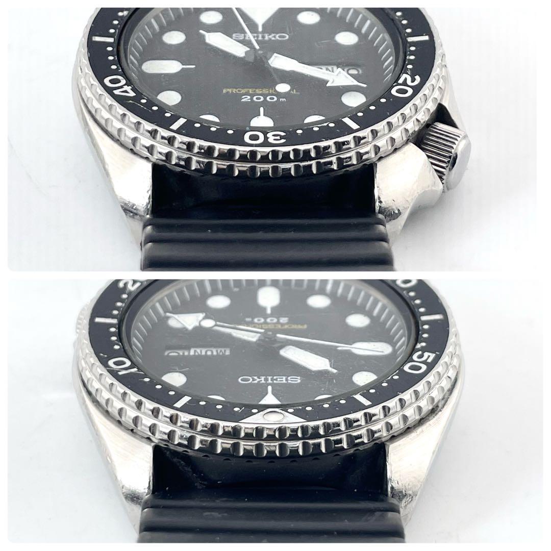 SEIKO 7C43-7010 ダイバーズウォッチ — クオーツ、ブラック文字盤、メンズ