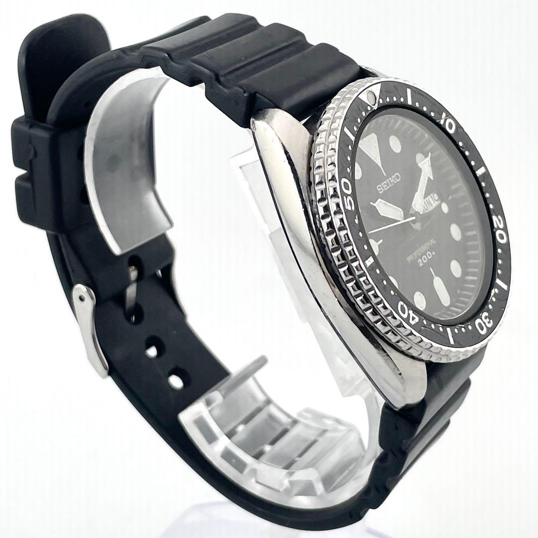SEIKO 7C43-7010 ダイバーズウォッチ — クオーツ、ブラック文字盤、メンズ