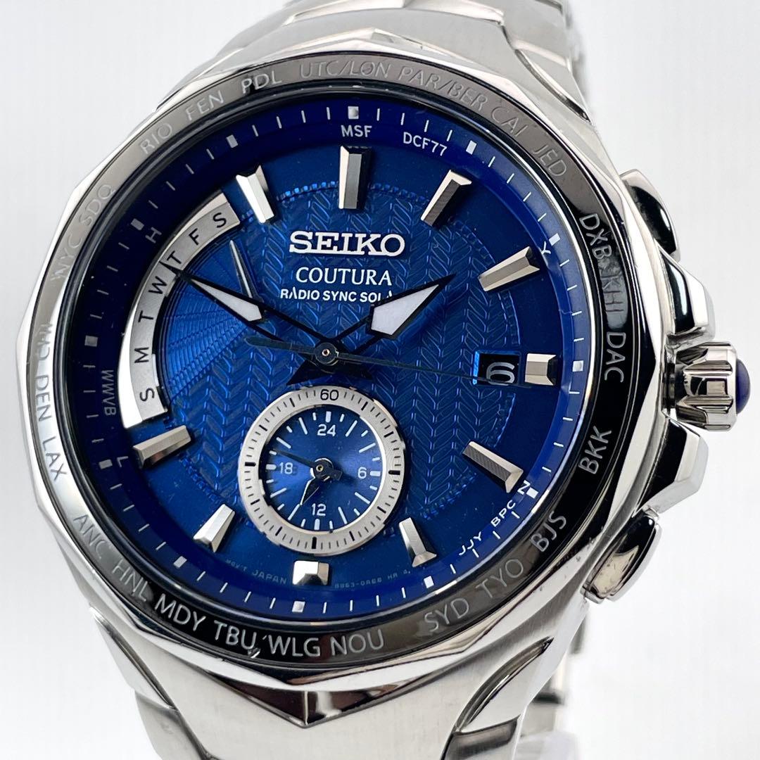 SEIKO 8B63-0AK0 クロノグラフ腕時計 — クォーツ、ステンレススチール、メンズ