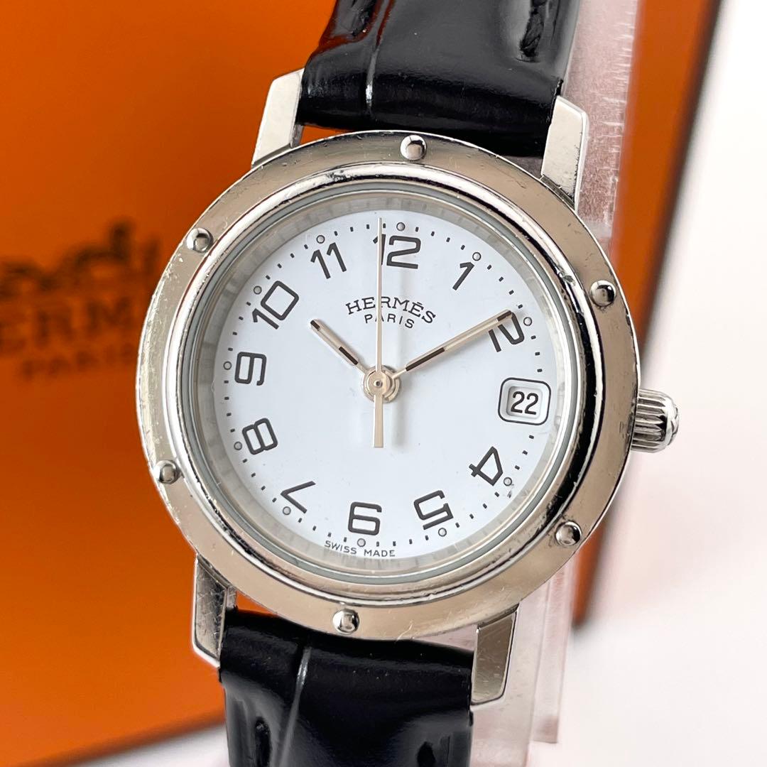 HERMES CL4.210 クリッパー デイト ウォッチ — クォーツ、シルバー、レディース