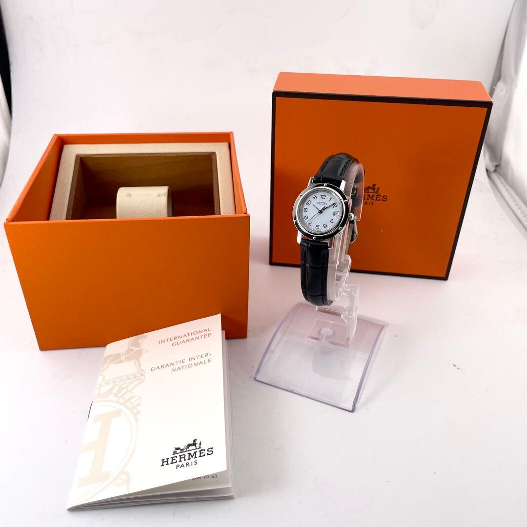 HERMES CL4.210 クリッパー デイト ウォッチ — クォーツ、シルバー、レディース