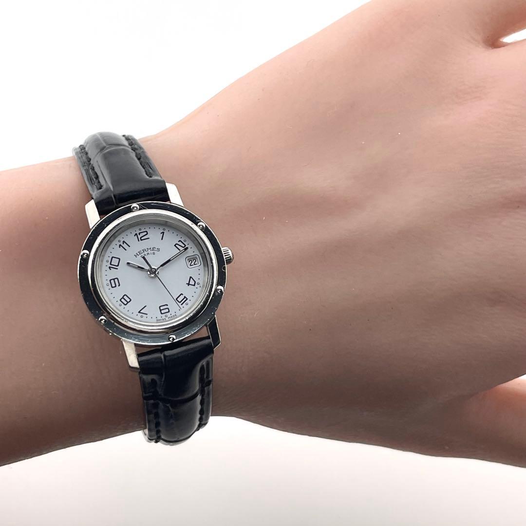 HERMES CL4.210 クリッパー デイト ウォッチ — クォーツ、シルバー、レディース