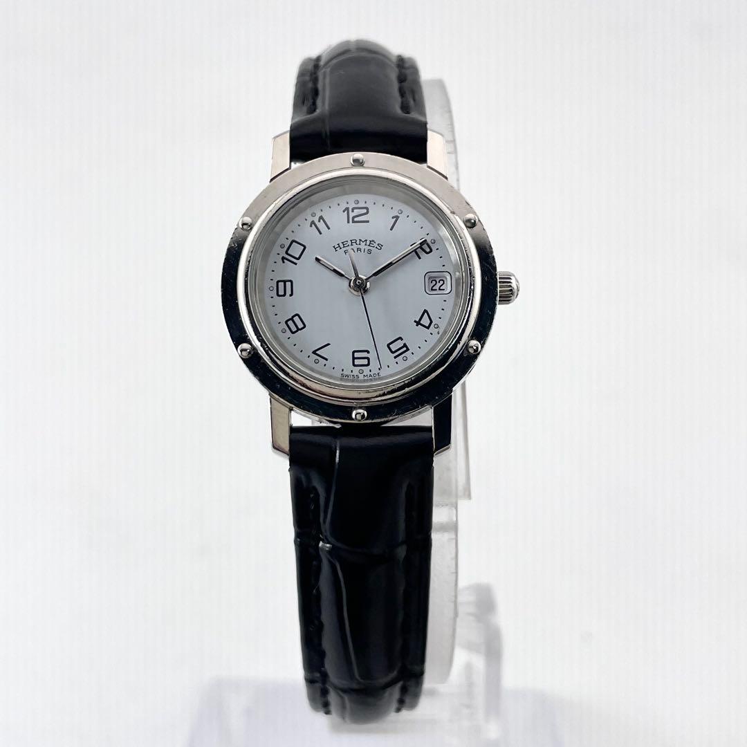 HERMES CL4.210 クリッパー デイト ウォッチ — クォーツ、シルバー、レディース