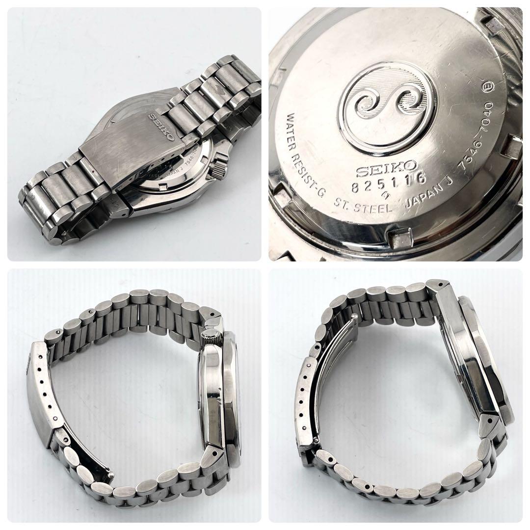 SEIKO 7546-7040 男士手表 — 石英，银色海军蓝表盘