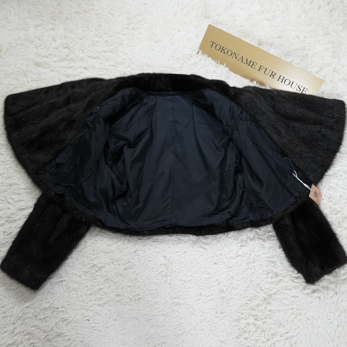 Dark Mink Big collar crop Jacket - Genuine Vintage Fur From Japan