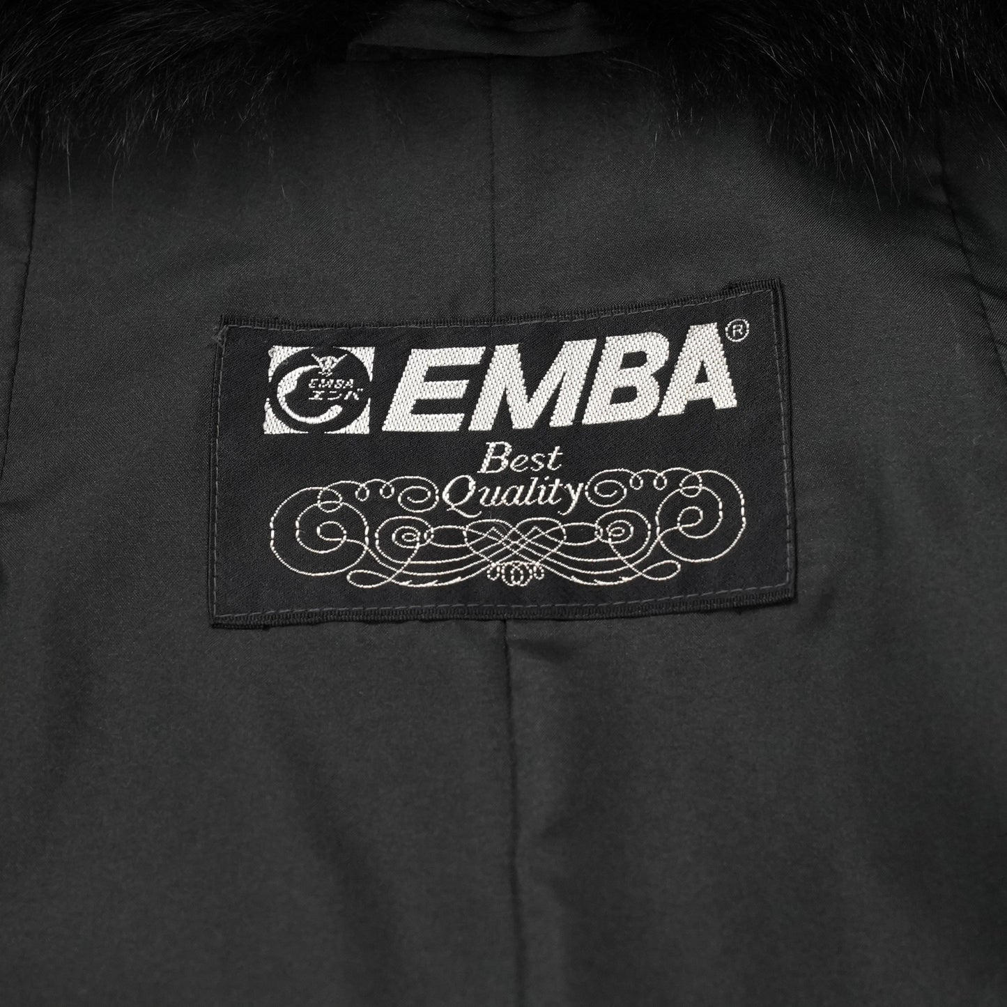 Black Dyed Fox Fur Coat EMBA - Genuine Vintage Fur From Japan