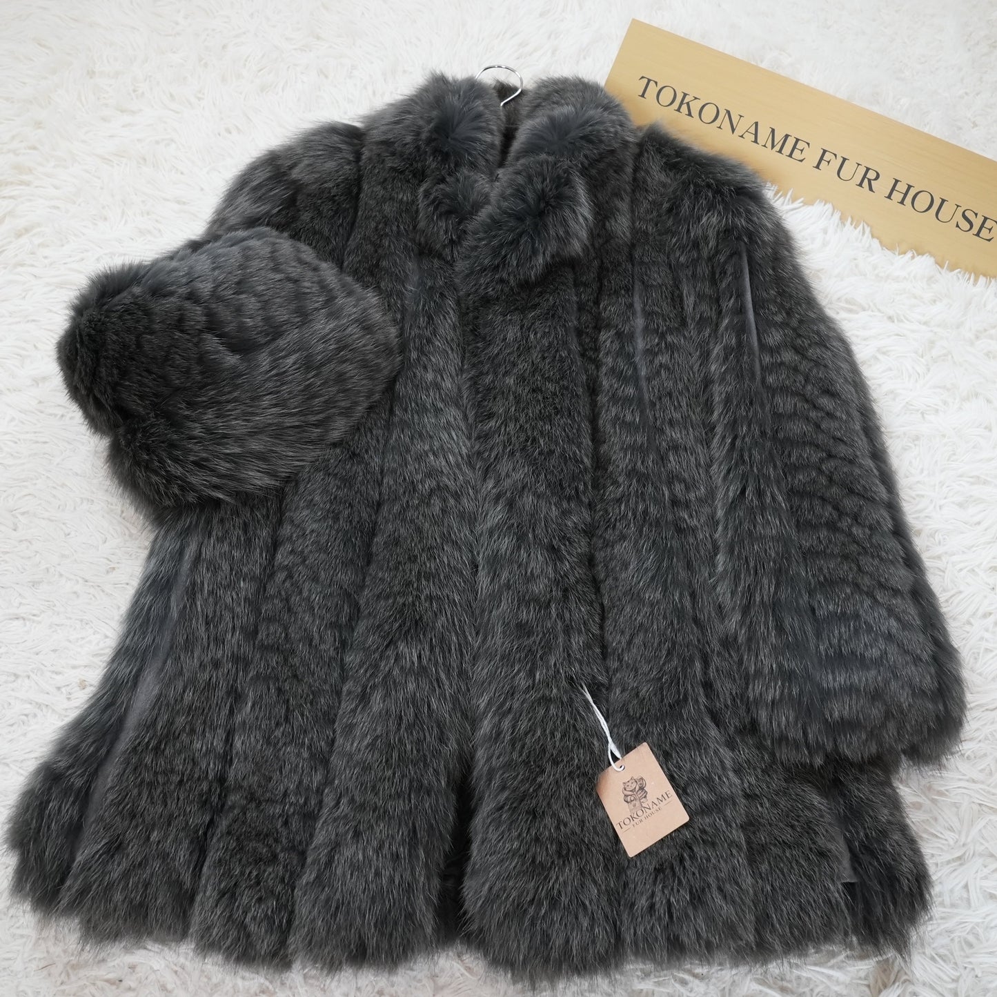 Gray Dyed Fox Fur Coat nakamur fur - Genuine Vintage Fur From Japan