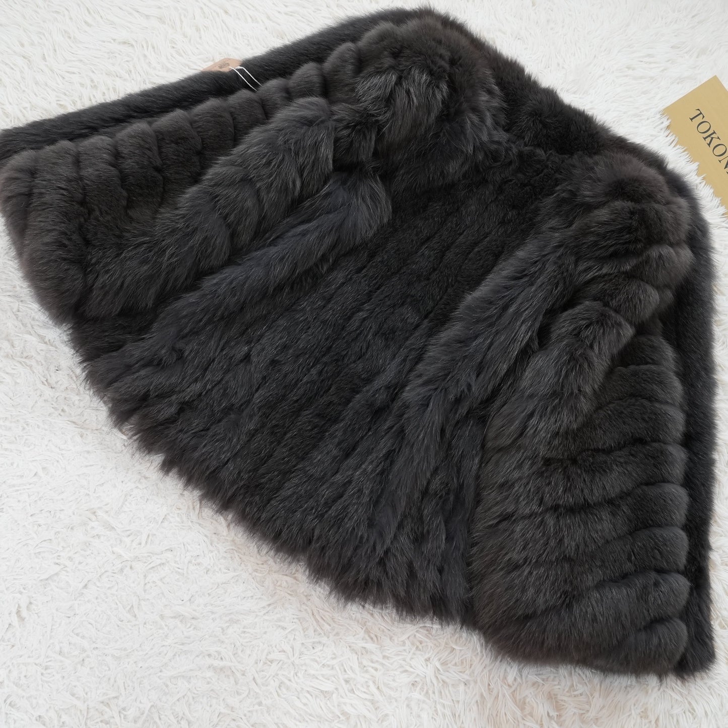 Gray Dyed Fox Fur Coat SAGA FOX - Genuine Vintage Fur From Japan