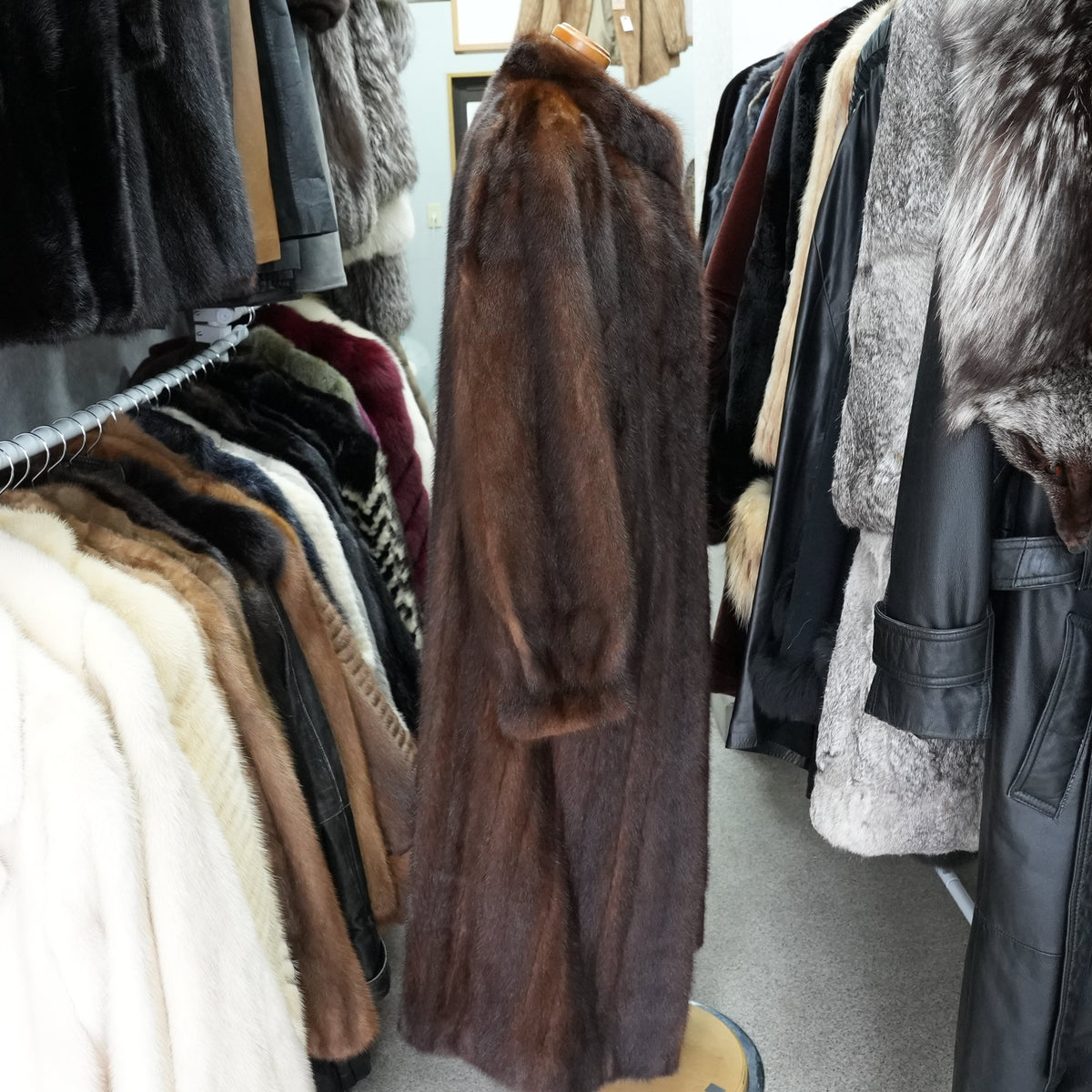 Dark Mink Very Long Coat - Genuine Vintage Fur From Japan