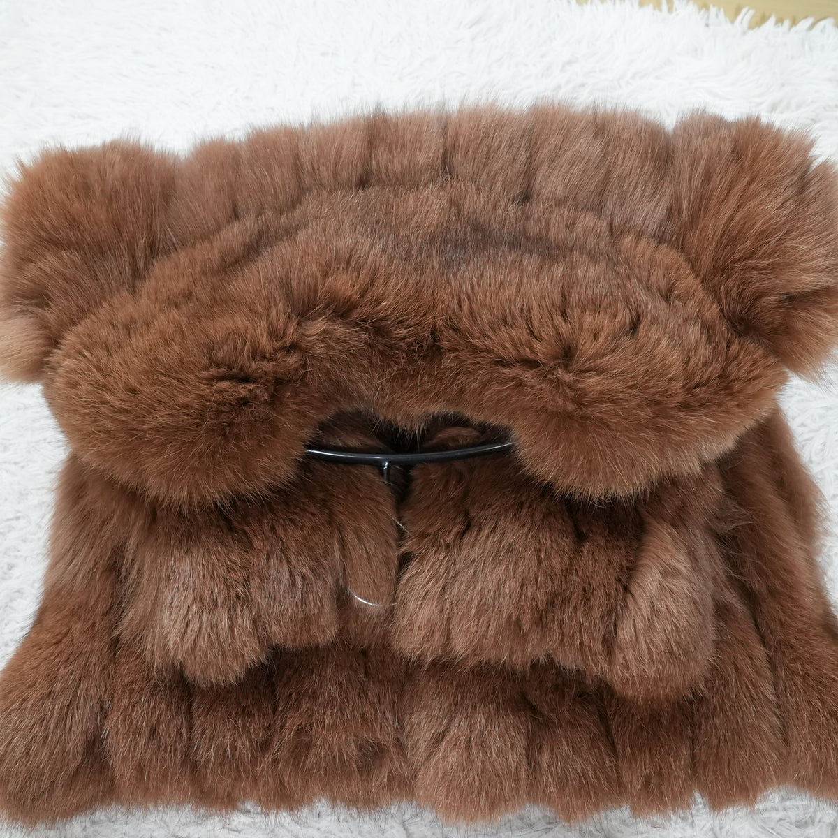 Brown Dyed Fox Fur Coat OS FUR - Genuine Vintage Fur From Japan
